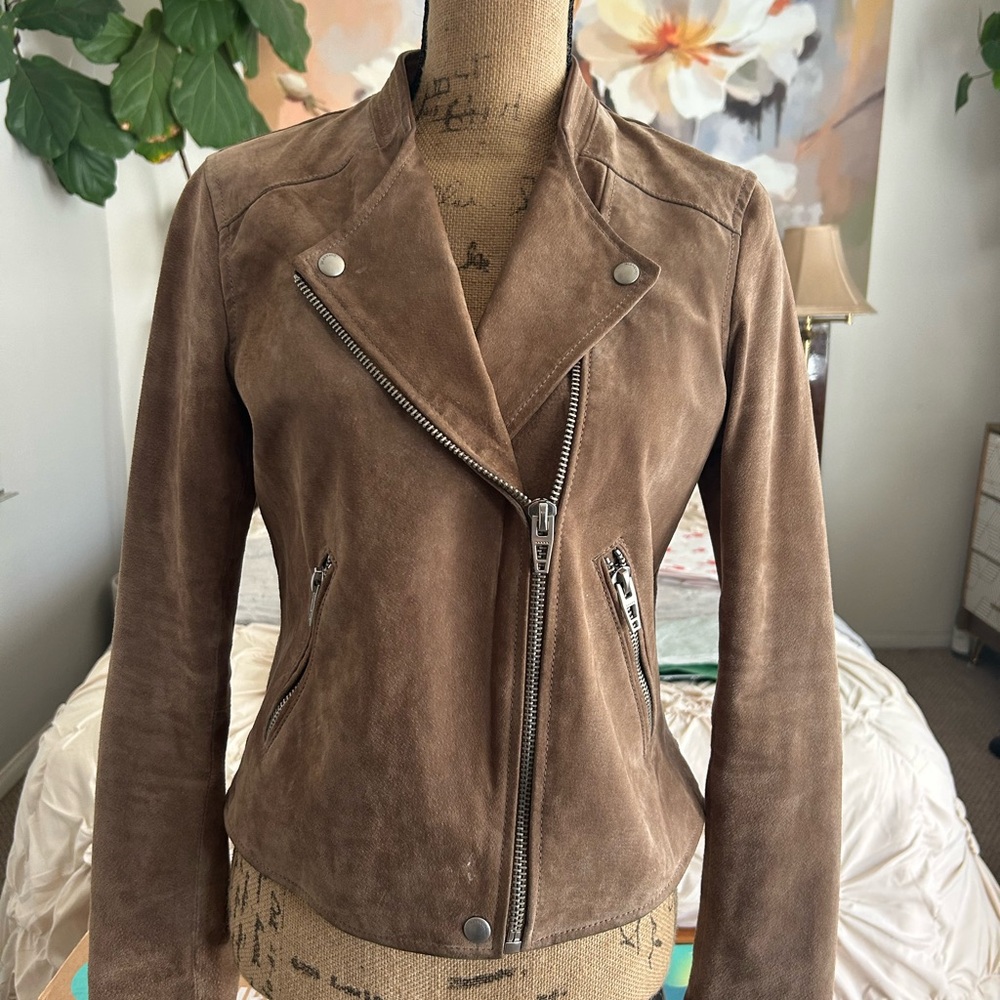 Blank NYC Tan Suede Leather Jacket